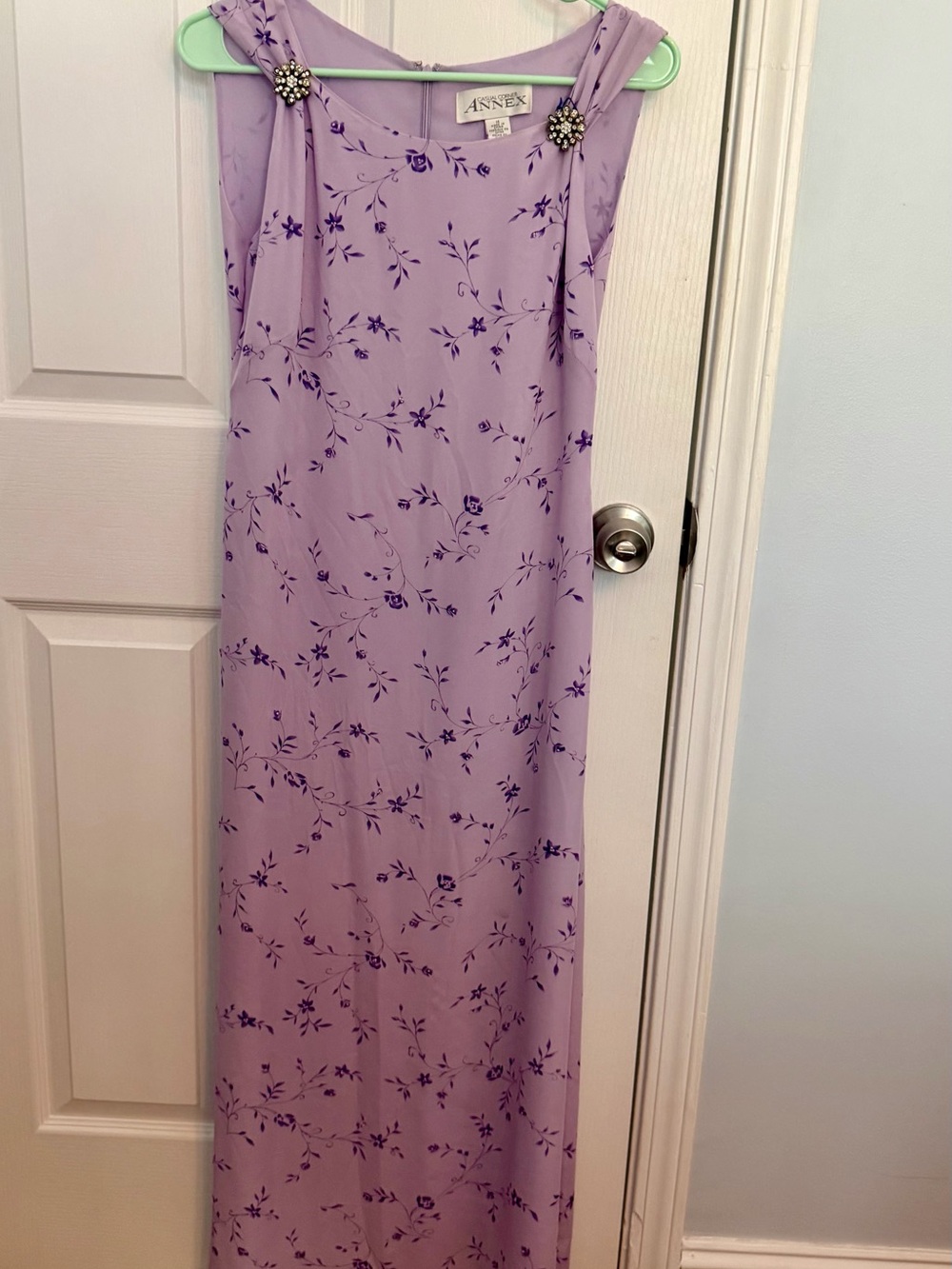 Casual Corner Annex Lavender Floral Maxi Dress | Size 14